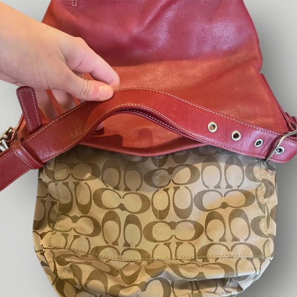 Vintage Coach Legacy Soho Red Soft Leather Bucket Y2K Bag 9186 Shoulder Hobo COA - Picture 14 of 16